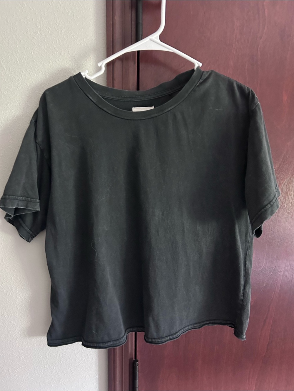 Thread & Supply Black Boxy Crop Tee